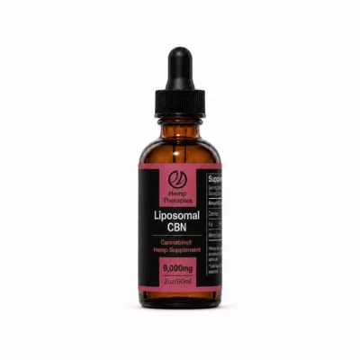 Hemp Therapies Liposomal CBN Cannabinol Hemp Supplement 9,000mg 2oz/60ml tincture bottle with magenta label accents.