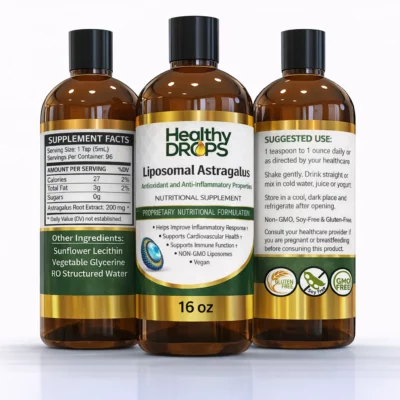 Liposomal astragalus liquid supplement in 16 oz bottle