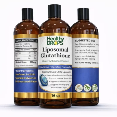 Liposomal glutathione liquid supplement in 16 oz bottle