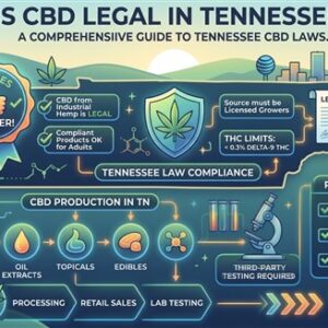 An infographic with a stylized Tennessee border asks "IS CBD LEGAL IN TENNESSEE?
